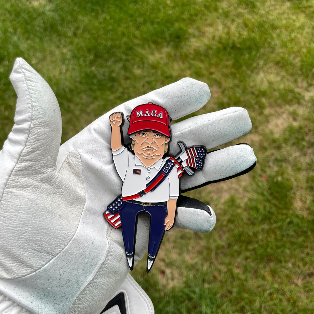 MAGA Hat golf ball marker by Pin Creatures. Mark your golf ball in style.