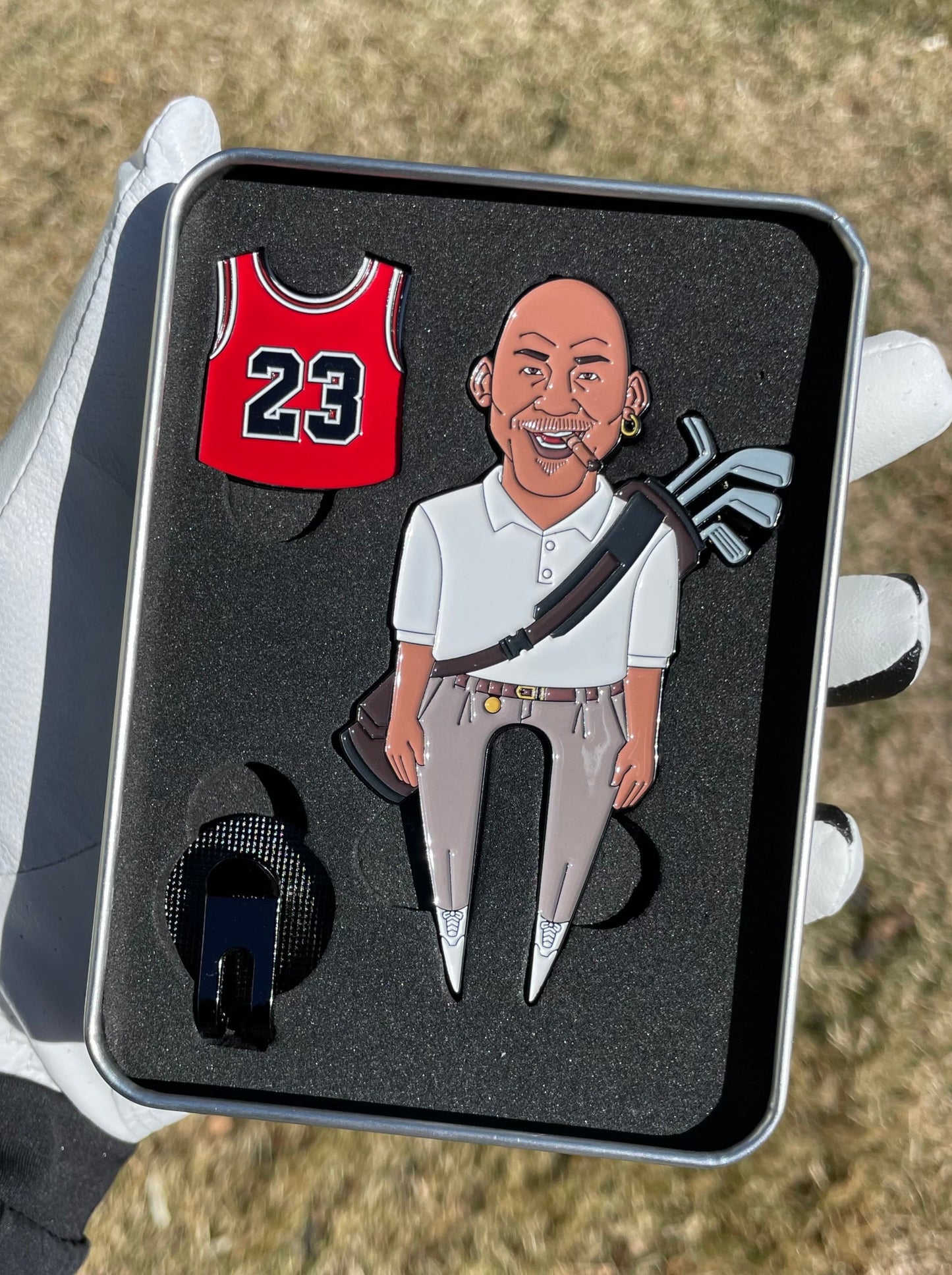 The GOAT 23 Divot Tool Golf Ball Marker Set | Golf Accessories and Gift for Groomsmen, Gift for Dad, Gifts for Golfers | Pin Creatures