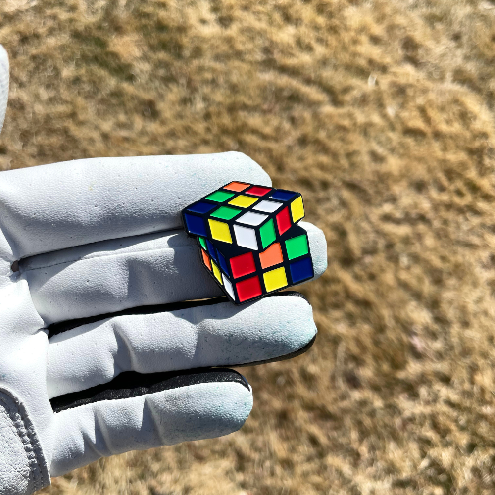 Rubik's Cube Ball Marker for Golf - Created and designed by Pin Creatures for golf enthusiasts. Best gifts for golfers