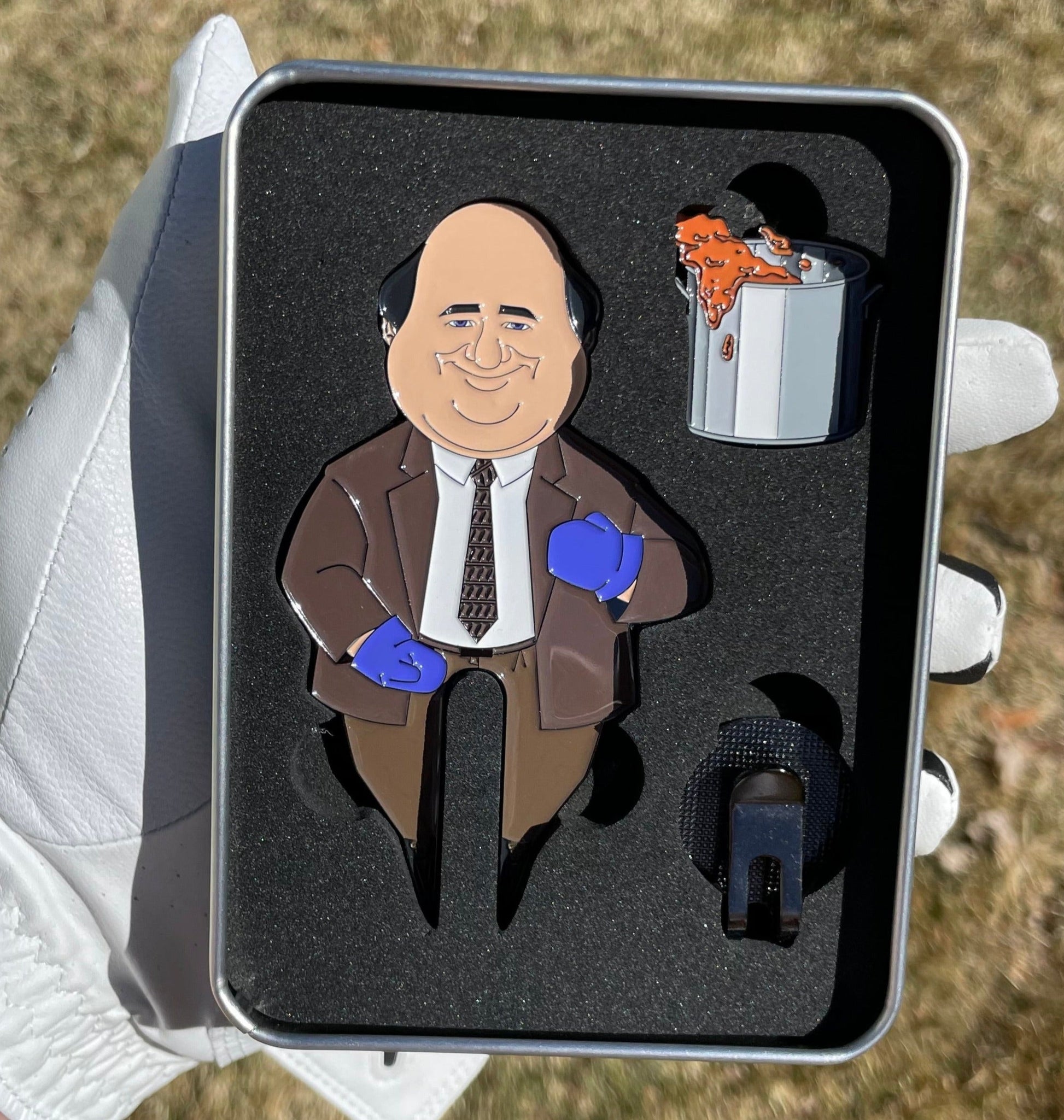 Kevin Divot Tool Golf Ball Marker Set | Golf Accessories and Gift for Groomsmen, Gift for Dad, Gifts for Golfers | Pin Creatures