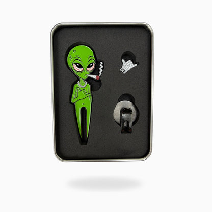 Higher Lifeform Divot Tool and Ball Marker combo set. Custom Golf accessories that stand out. 