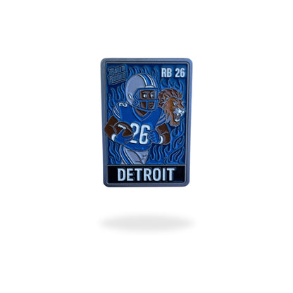 Detroit #26 Motor City Flash Trading Card Ball Marker – double-sided collectible golf marker in Detroit blue and silver