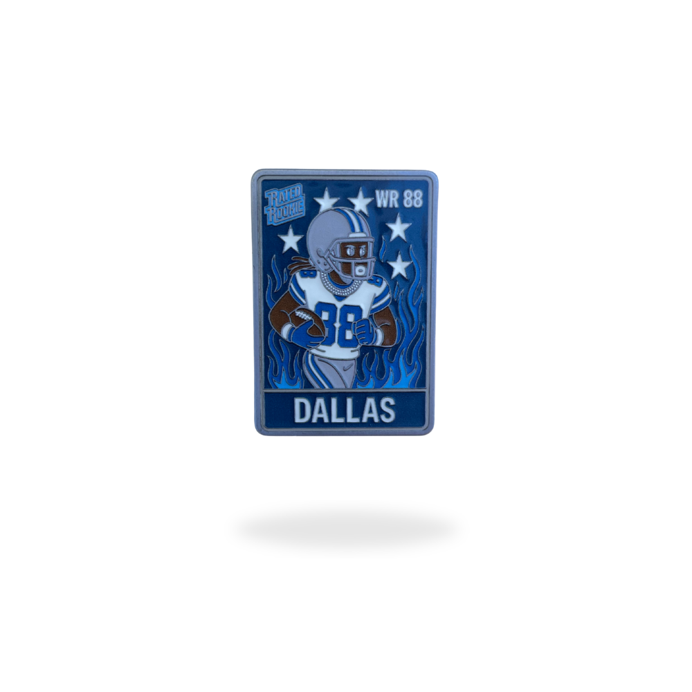 Dallas #88 WR limited edition trading card golf ball marker with blue enamel design and star detailing.