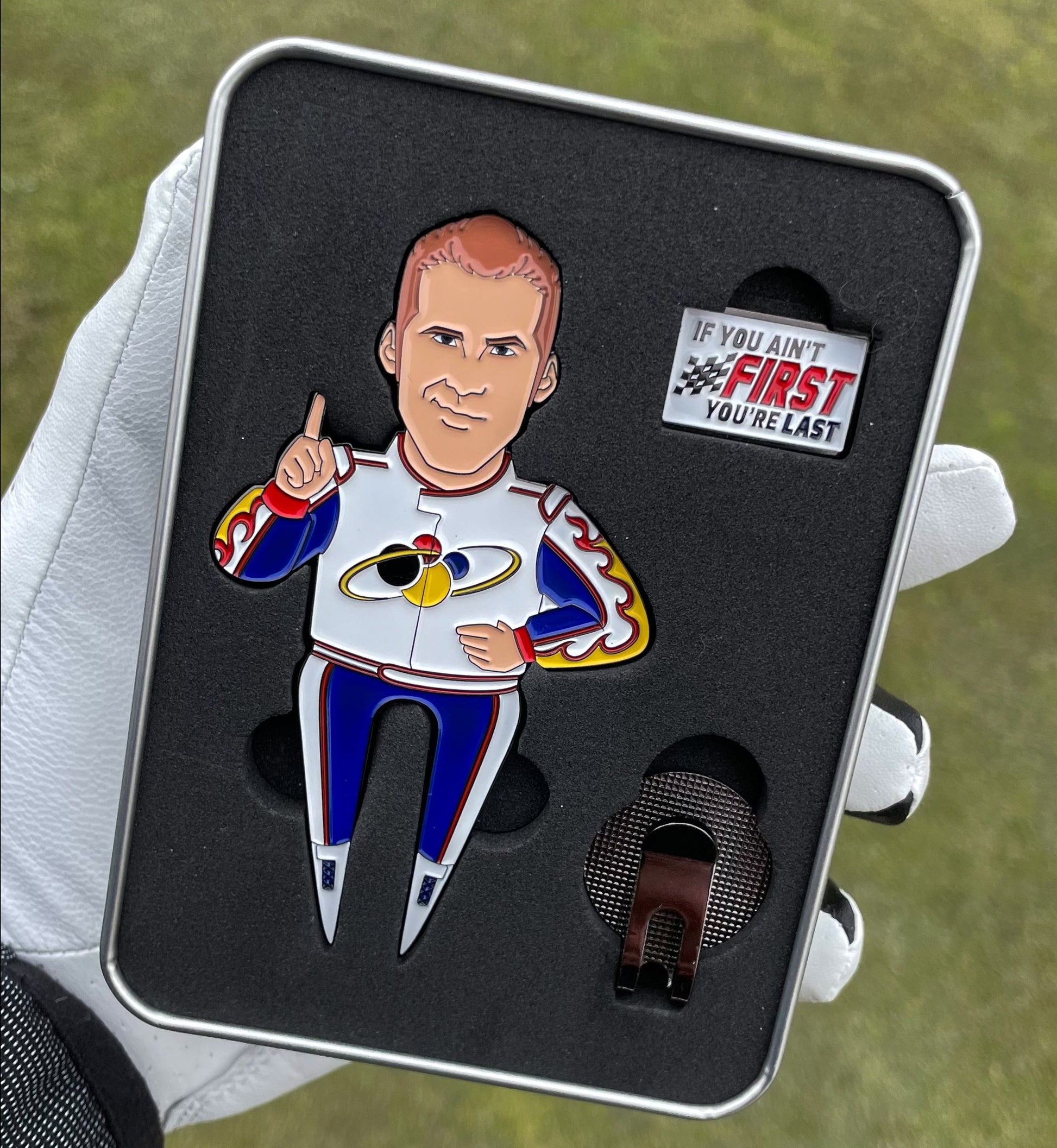 Ricky Bobby Divot Tool for Golf. If you ain't first, you're last. Pin Creatures Divot Tools